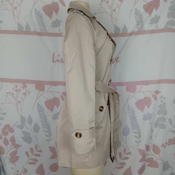 Women's Double Breasted Trench Coats MidLength Belted Overcoat Long Dress Jacket - Picture 5 of 6